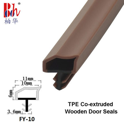 Ειδικό διαμορφωμένο Co-Extrusion καφετί χρώμα 10*6mm λουρίδων σφράγισης Weatherstripings
