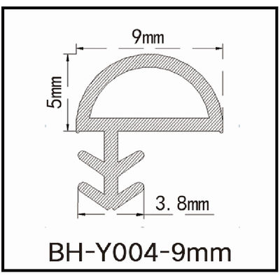 Δευτερεύων τύπος 9x5mm αυλακιού καιρικού Stipping πορτών λουρίδων σφραγίδων PVC μορφής Δ