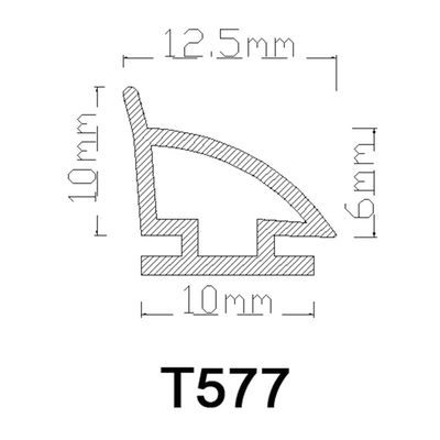 λαστιχένια λουρίδα TPE PVC 12.5*10mm εναντίον της σύγκρουσης για το μαύρο χρώμα πορτών ολίσθησης
